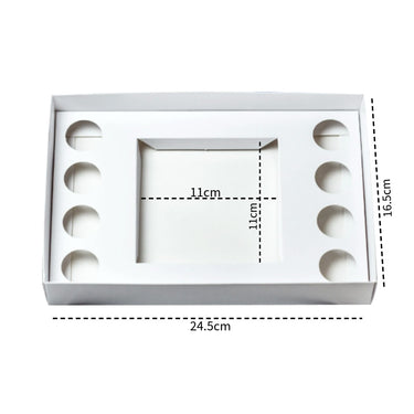 Box for Bento Cake + 8 Sweets with Clear Lid – Sturdy Paper | Pack of 10